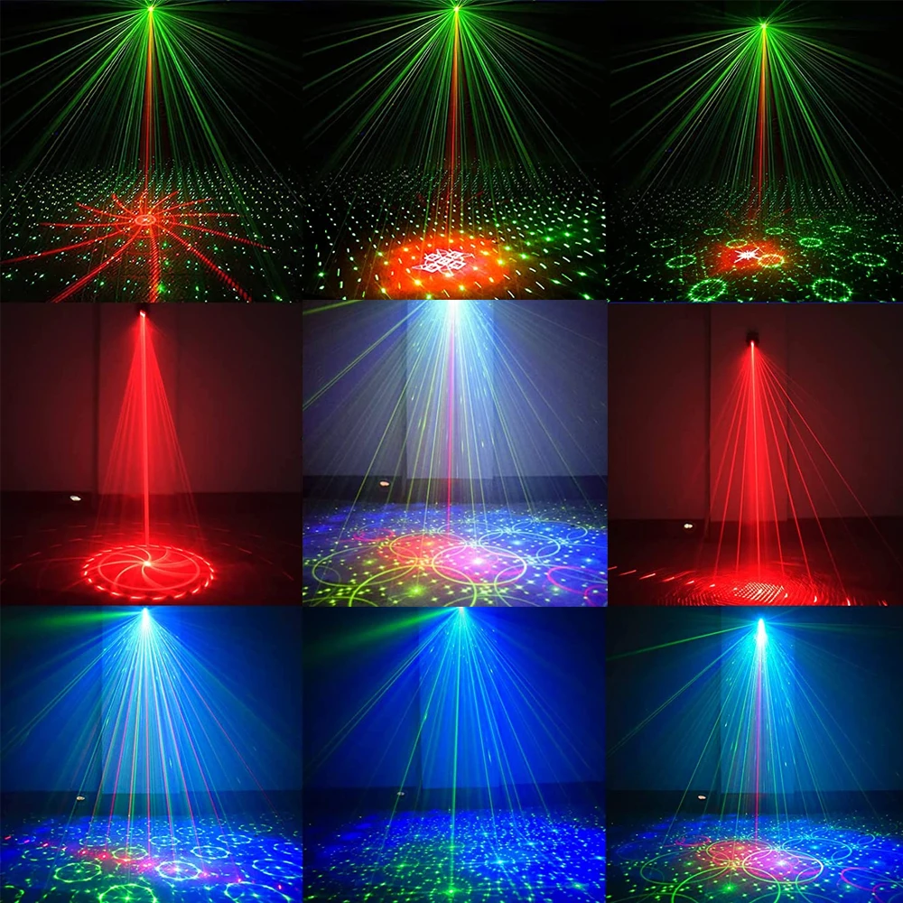 Portable Remote Control USB Charging Strobe Sound Activated Festival Projection Party Dance RGB Stage DJ Laser Disco Lights