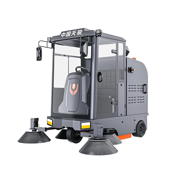 CleanHorse M2 electric enclosed street vacuum floor sweeping machine with sprinkling function