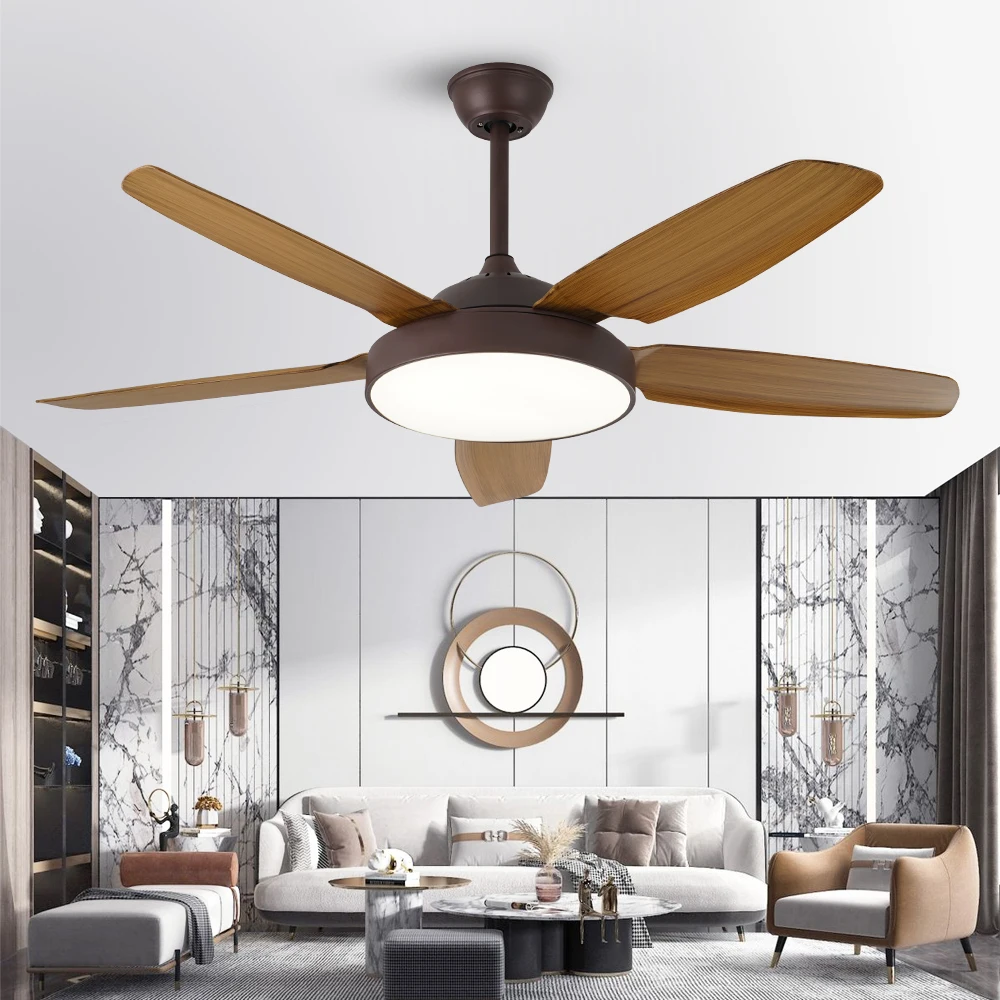 Breeze.Lux Best Selling Modern Electric Ceiling Fan Decorative 5 blades Ceiling Fan with 58W Led Light with Remote control