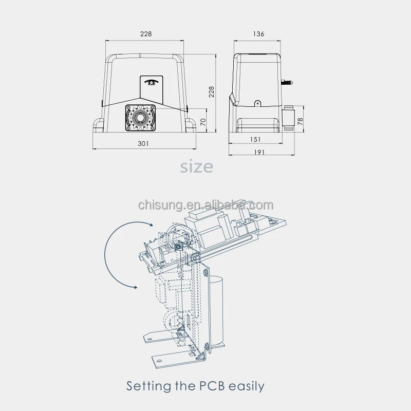 Factory Direct Smart WIFI Remote Control 500KGS-1200KGS Automatic Electric Sliding Gate Opener DC24V Motor