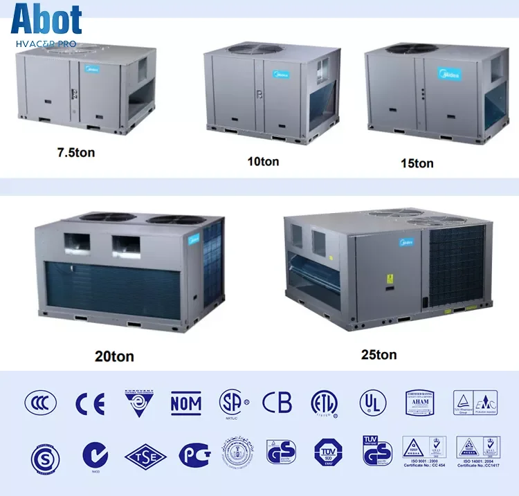 Коммерческие на крыше 22kw-100kw для отопления и охлаждения вентиляции кондиционирования единиц посылка переменного тока цена крыши кондиционер по доступной цене