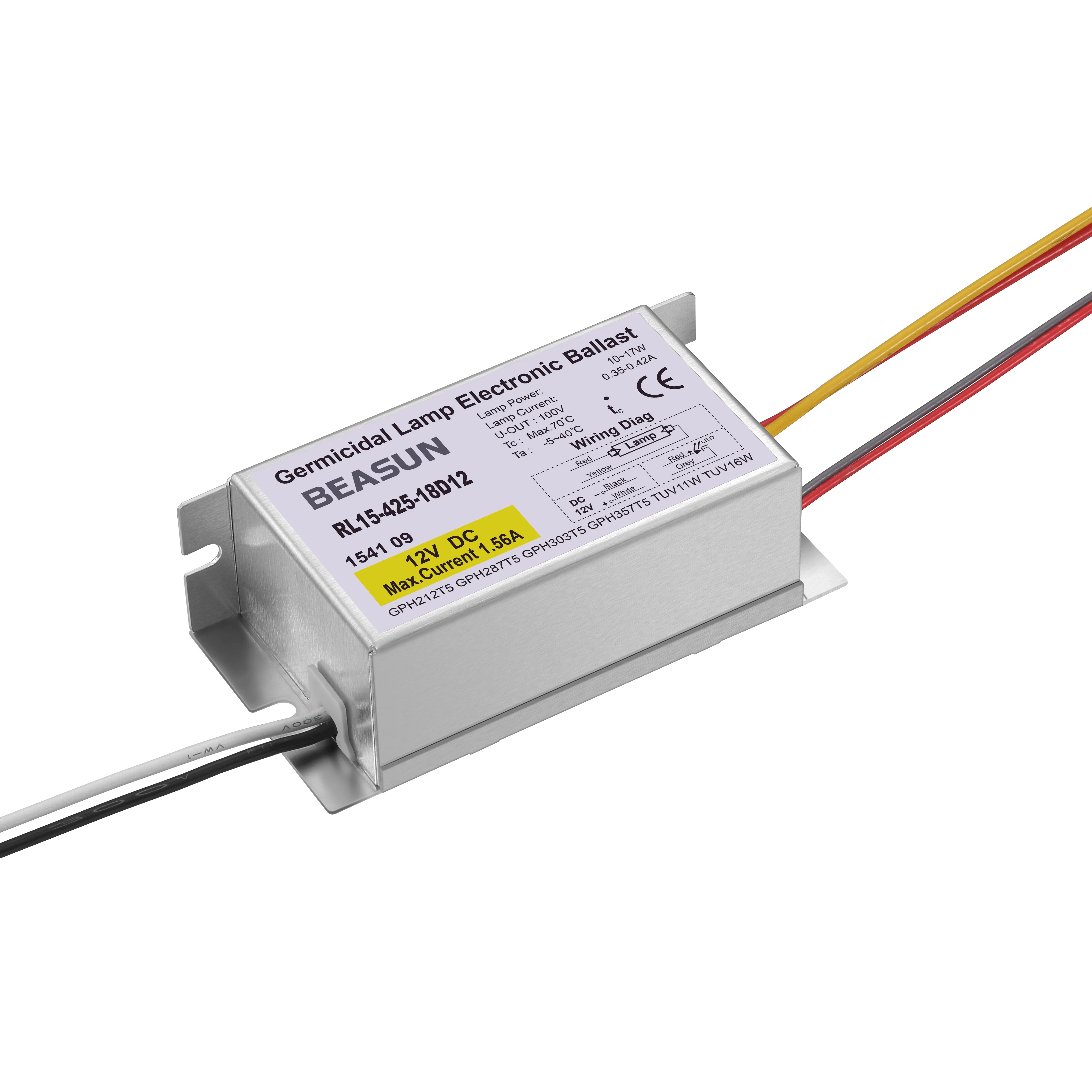 Высококачественный электронный балластный RL15-425-18D12 постоянного тока 12 В для 8 ~ 17 Вт УФ-лампы очистки воды стерилизацией воздуха