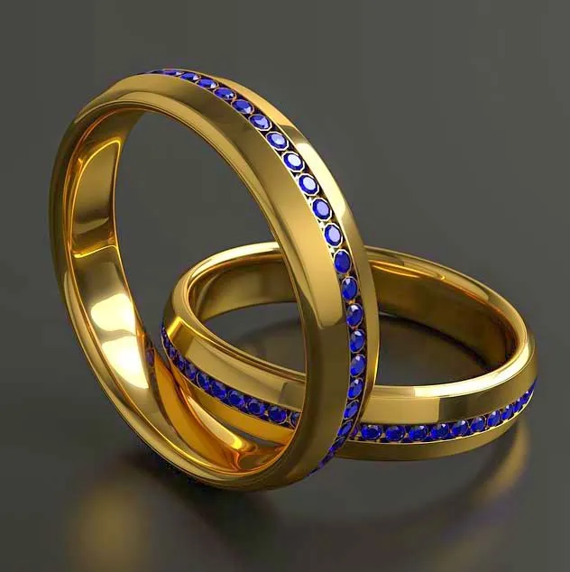 Vintage Fashion Men Copper With Round Cut Black Cubic Zircon Stylish Blue Gemstone Matt Finish Gold Ring For Women 24k