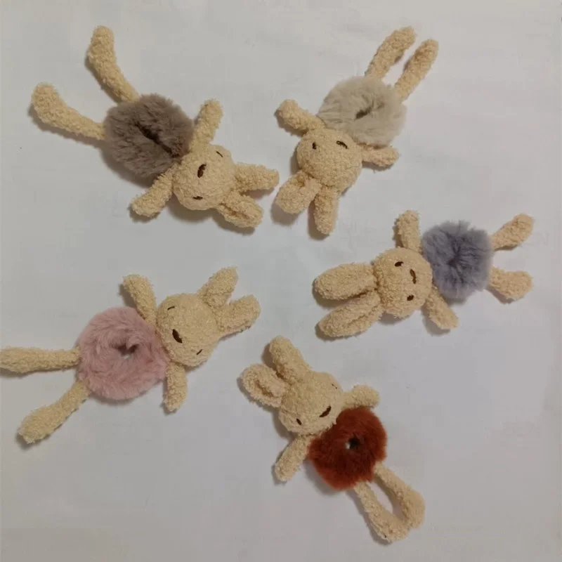 New Creative Cute Plush Bear Rabbit Scrunchie Ponytail Hair Tie Decorate Elastic Hair Bands Headband Fashion Hair Accessories