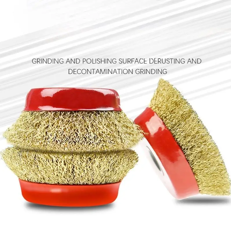 100 angle grinder steel wire brush industrial grade copper wire bowl shaped steel wire wheel rust removal and polishing wheel