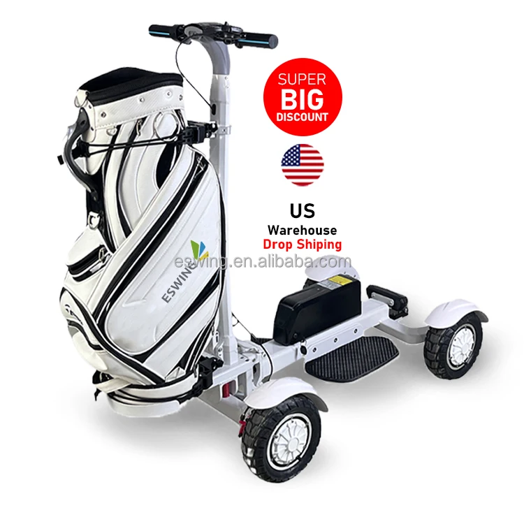 Single seat electric golf trolley 4 wheels motorized golf mobility scooter mini electric golf car