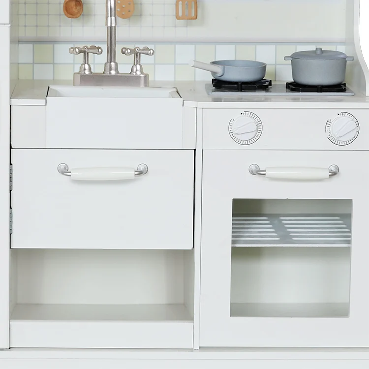 Kids Play Wooden Kitchen For Children Pretend Role Play Kitchen Toy Set