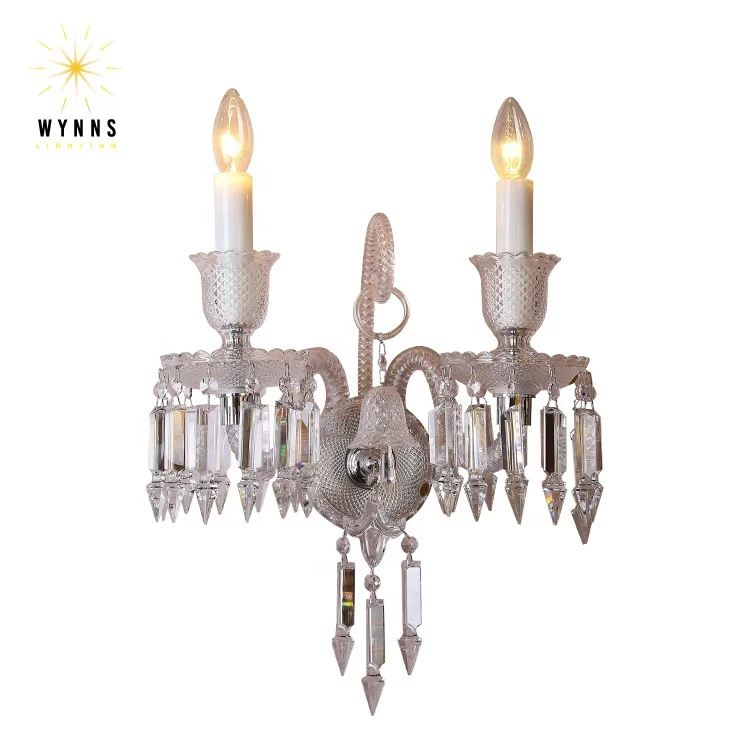 Modern Luxury Crystal LED Sconce Cylindrical Glass Wall Lamp with Candle Bracket for Home Villa Hotel Decoration