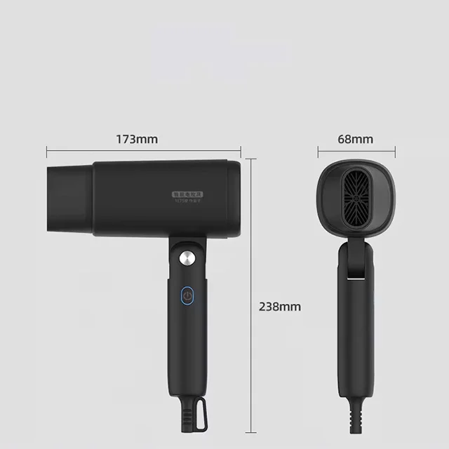 High quality foldable hair dryer, innovative negative ion hair dryer, NTC intelligent temperature control for hotel use