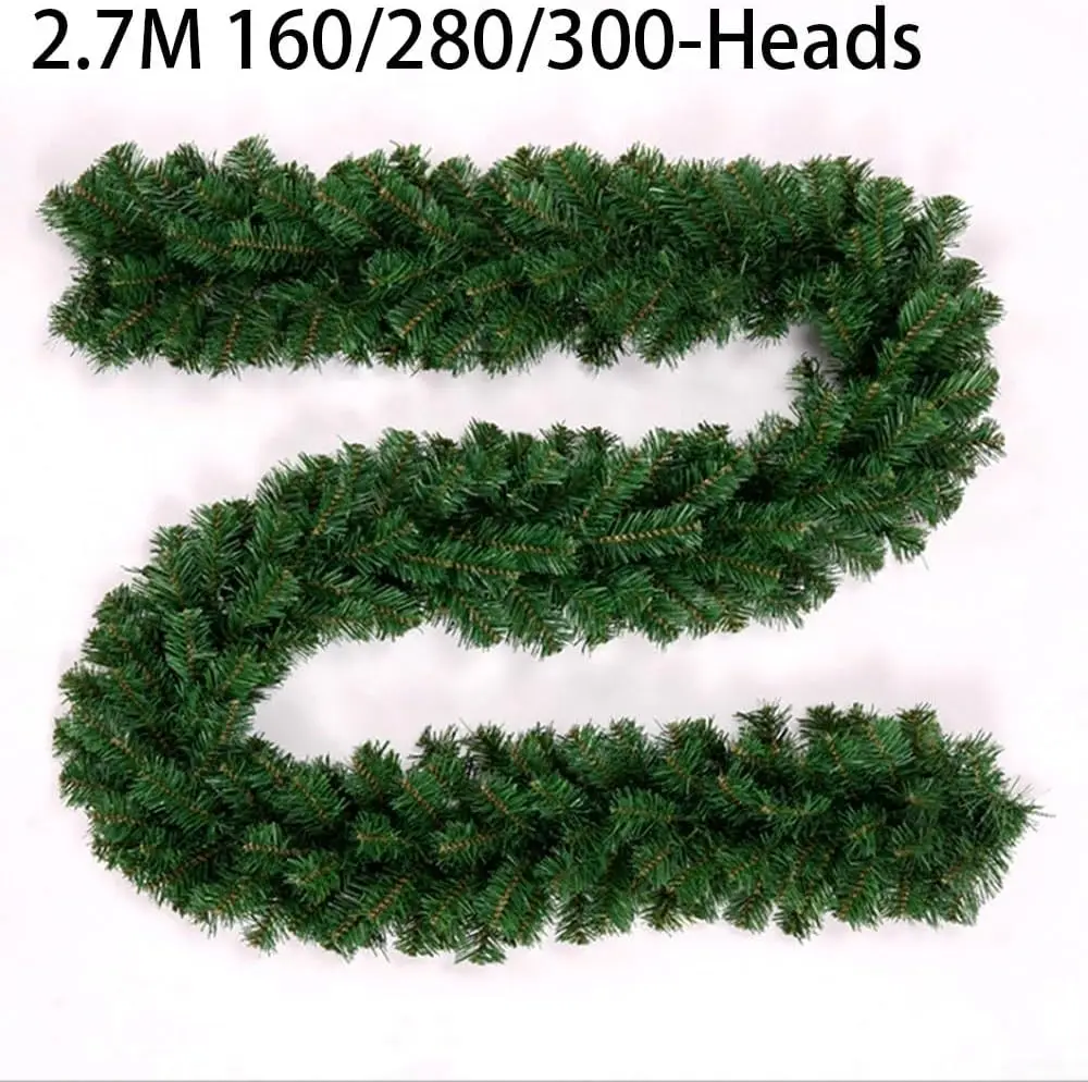 2.7 M Green Garland Artificial Christmas Pine Decorative Garland Greenery Garland Pine Wreath For Outdoor Party Decorations