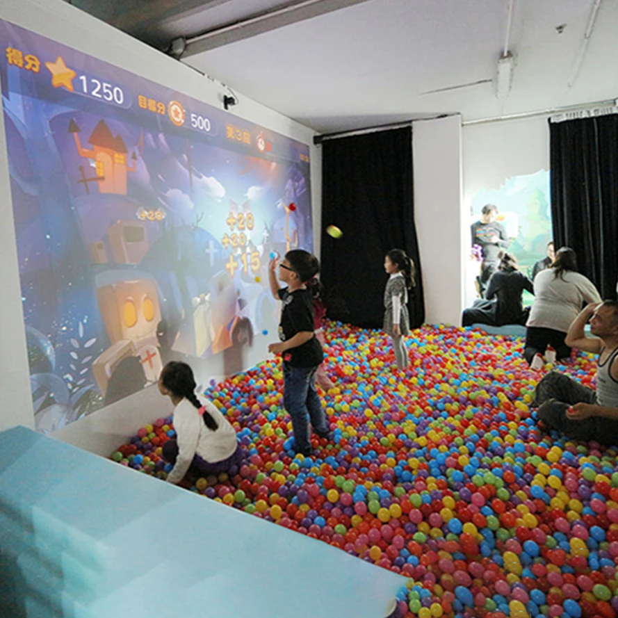 Basic version interactive projection system with crazy ball games, interactive smash wall AR games