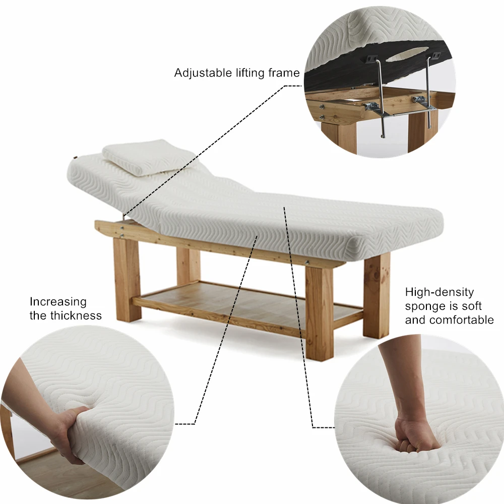 high quality Multi functional solid wood automatic moxibustion salon massage bed physiotherapy bed