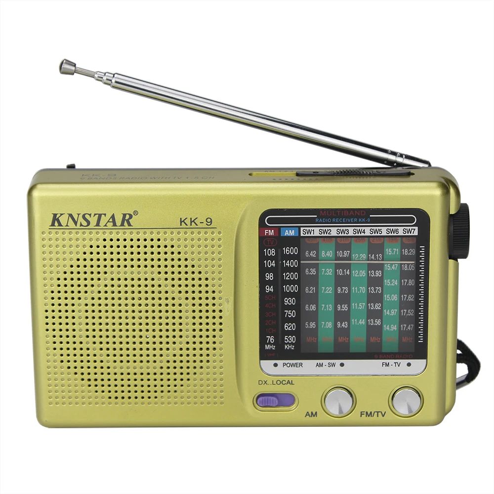 Knstar KK-9 FM AM SW мини портативные радио многополосные короткие волны радио