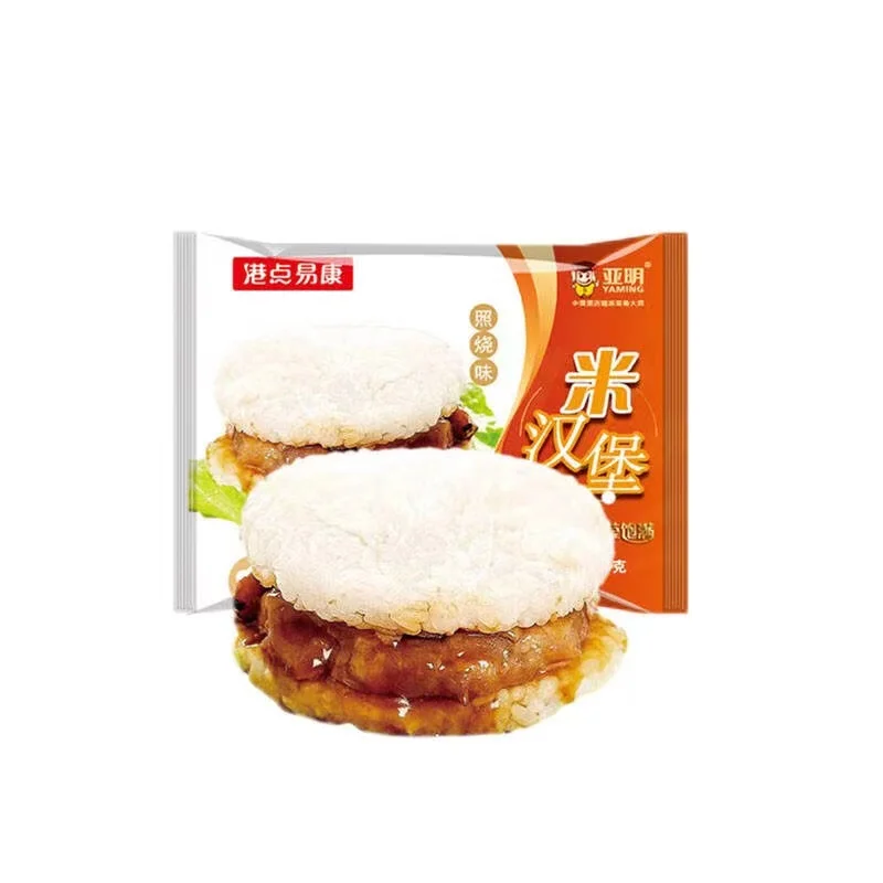 Good quality bao bun snack foods chinese steamed buns Chicken Steak and Rice Burger