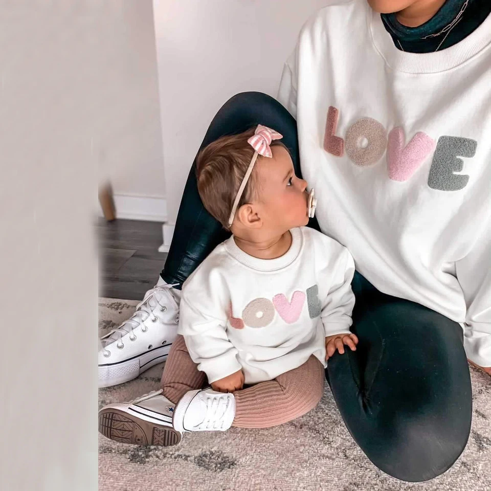 Custom Print Baby LOVE Embroidery Sweatshirt Romper infant Clothes Cotton Baby Romper Bodysuit Wholesale Baby Rompers Bodysuit