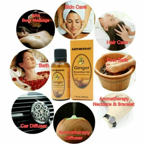 Private Label Available Lymphatic Drainage Herbal Massage Essential Ginger Roots Oil For Skin Care
