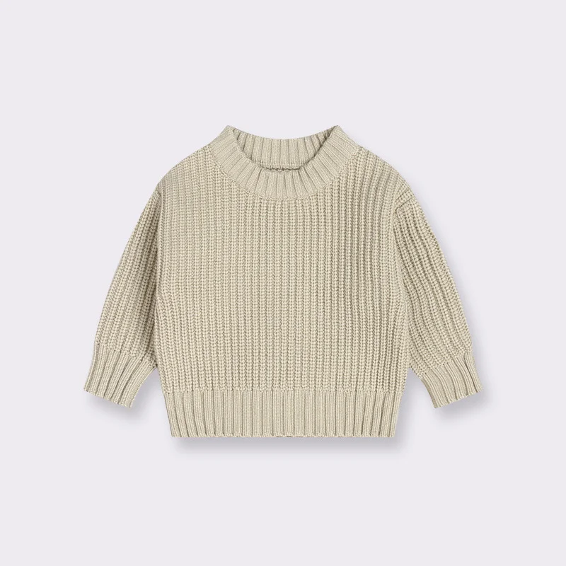 Wholesale Pullover Chunky Knit Baby Sweater Infant Boy Girl Child Jumper Newborn Toddler Sweater