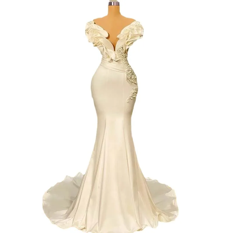 AL1813 Factory wholesale custom cheap dresses women party plus size white luxury Christmas bridal mermaid wedding dresses