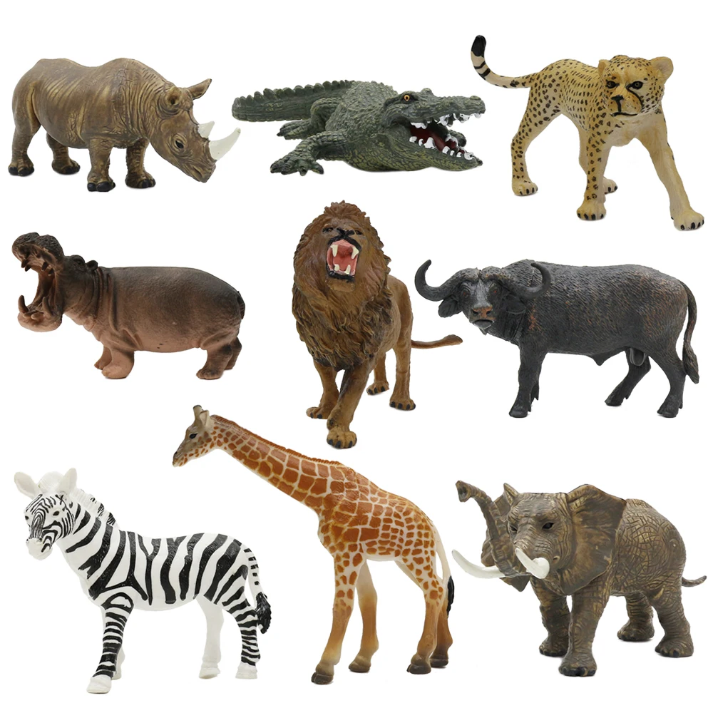 2024 Kids New Juguete Hollow Plastic Toy Africa Animal Model for Collection and Education