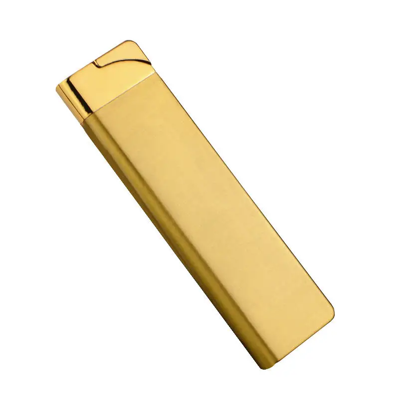 KY Gold Simple Design Green Flame Torch Lighter Mini Women Luxury Butane Gas Metal Creative Lighters