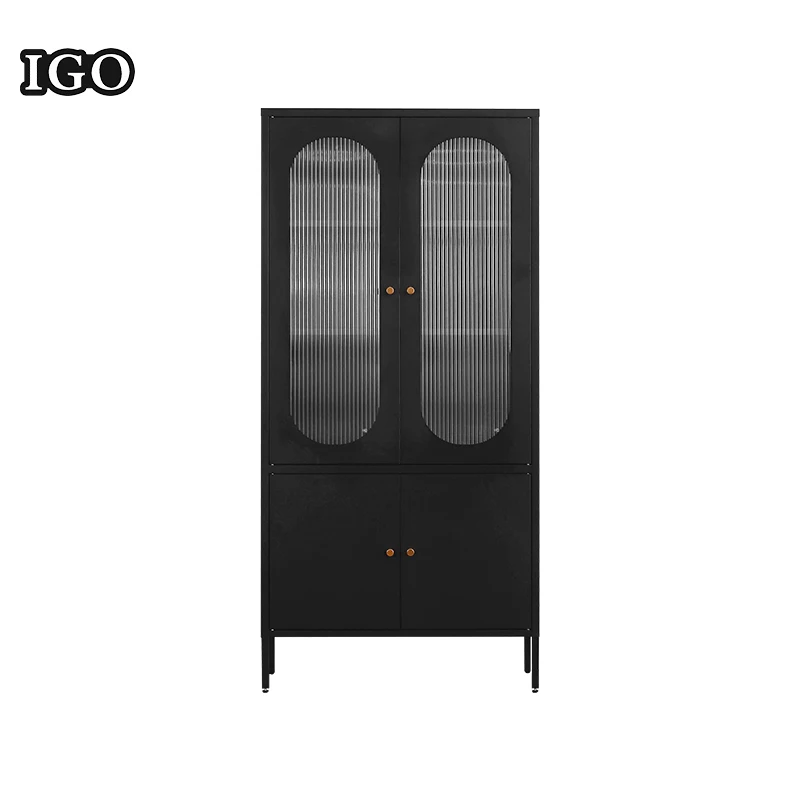 Upper Glass Down Metal Office Steel File Cabinet Metal Storage Cupboard Metal Office Cabinets
