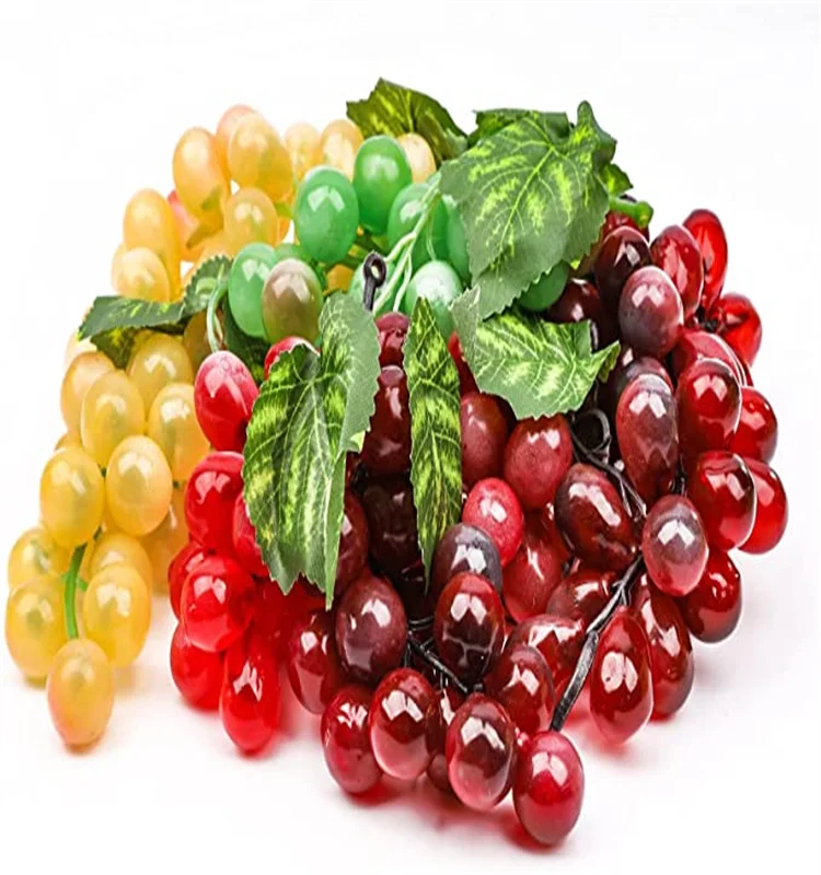 Artificial Grapes Simulation Lifelike Rubber Fake Grapes Clusters for Wedding Wine Kitchen Centerpiece Decorative