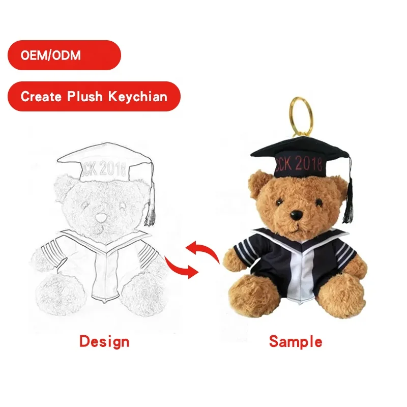 Brown Bear Custom Stuffed Animal Plush Bear Keychain Toy Custom Plush Bear Stuffed Toy