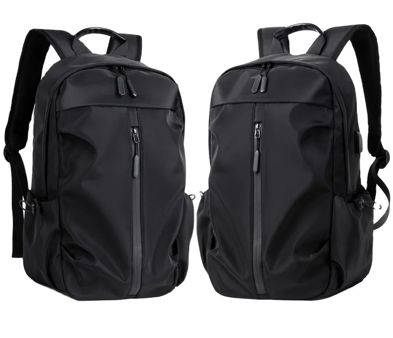 custom new fashion wholesale casual travel laptop men black waterproof Polyester  design business backpack with usb