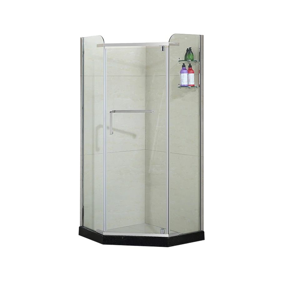 Bathtub Screen Shower Enclosure Diamond Shape Tempered Glass Shower Cabin