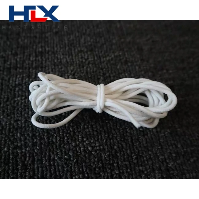 HLX пользовательский 3 мм белый круглый полый медицинский эластичный ушной шнур для одноразовой маски для лица