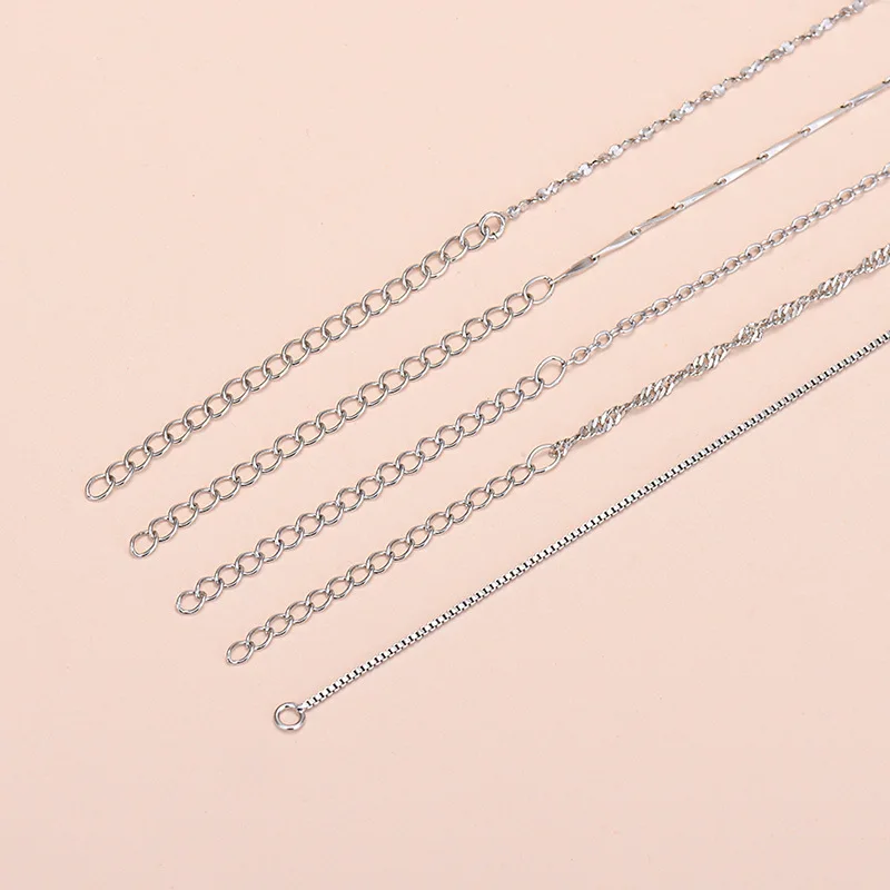 Factory Wholesale 925 Silver Plated Female Cross Chain Box Full Of Stars Melon Water Wave Matching Chain Necklace