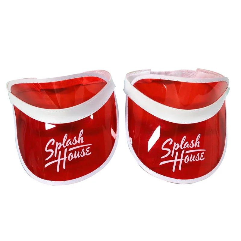 Transparent UV Candy Sun Protection Visor Caps Sports Beach Golf Hat PVC Visor Hats for Women