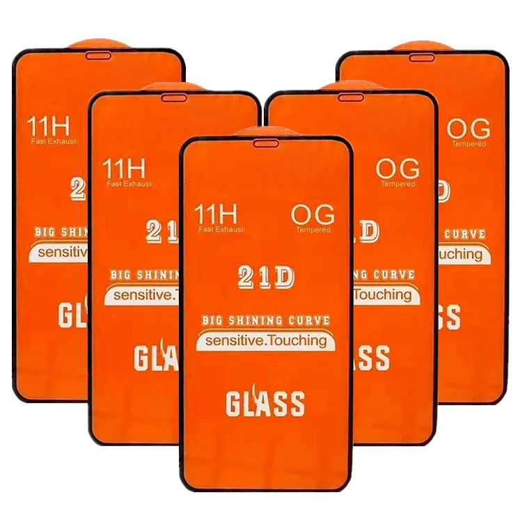 Amazon Hot Selling Full Glue 9H HD 21D Tempered Glass Mobile Phone Screen Protector For iPhone X XS XR 11 12 13 mini 14 Pro Max