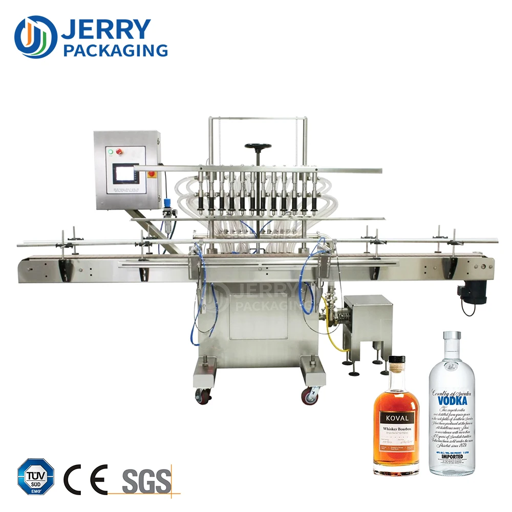 JOF Automatic Overflow Negative Pressure Coconut Wine Vodka Rum Gin Whiskey Spirits Liquor Filling Machine