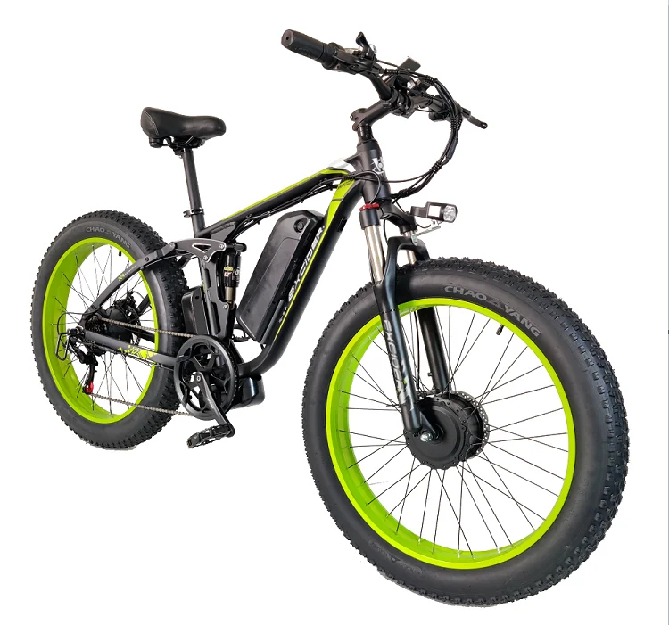 Superior Off-Road Experience CE Electric Mountain Bike 48V 2000W Dual Motor 23AH E Bicycle Full Suspension 26inch Fat Tire ebike