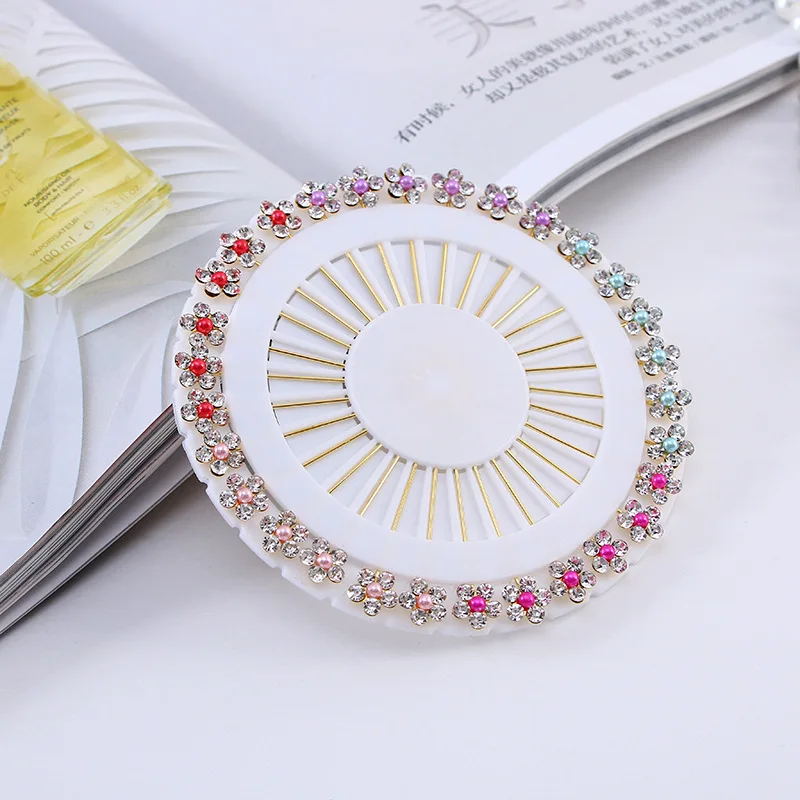 Wholesale muslim hijab pins multi color little plum rhinestones small pin hijab brooch