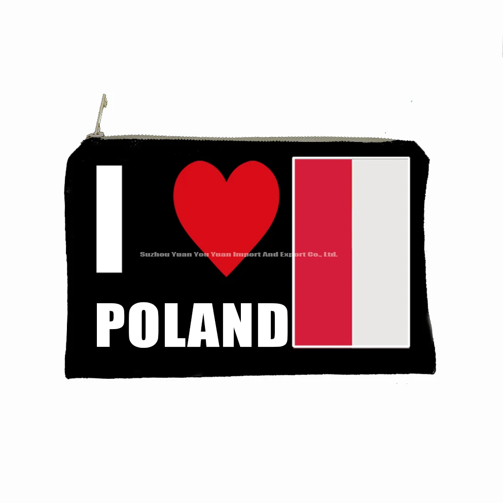 Custom Cosmetic Bag Sublimation Printing 10x6 inches  POLAND  Purse Wallet Makeup Pouch Bags