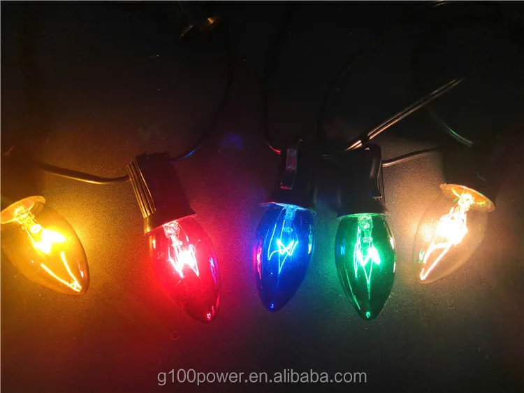 Traditional Edison C9 Christmas Lightbulb Replacement Multi Colors