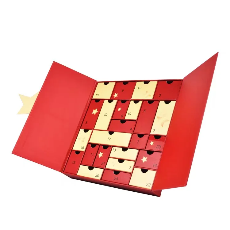 2024 Navidad Blank Advent Calendars Cookie Advent Calendar Tray for Kids Christmas Advent Calendar Cardboard Box