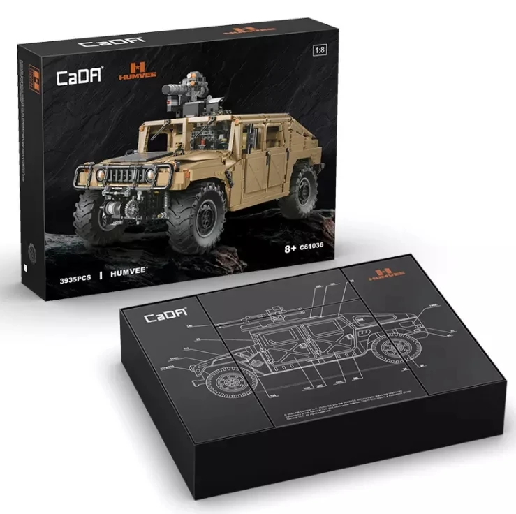 Cada C61036 HUMVE Authorized Bricks Car Model 1:8 Big Off-Road RC Control Vehicle High Tech Assembled Building Blocks Toys