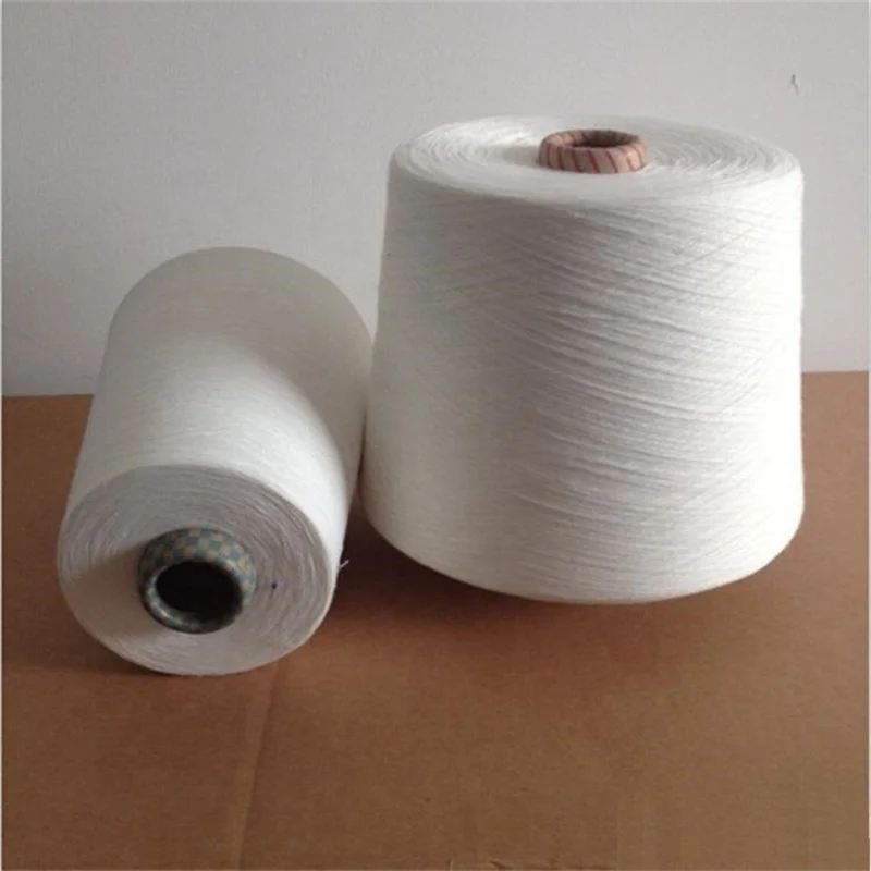 Cvc 20s 30s 40s 50s blend yarn raw white 80 20 cotton polyester yarn for working gloves