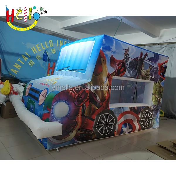commercial inflatable ice cream car cabin inflatable ice cream vehicle inflatable car booth for sale