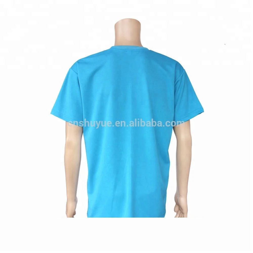 Men cheap custom silk screen printing plain polyester cotton mixed t shirt for advertising