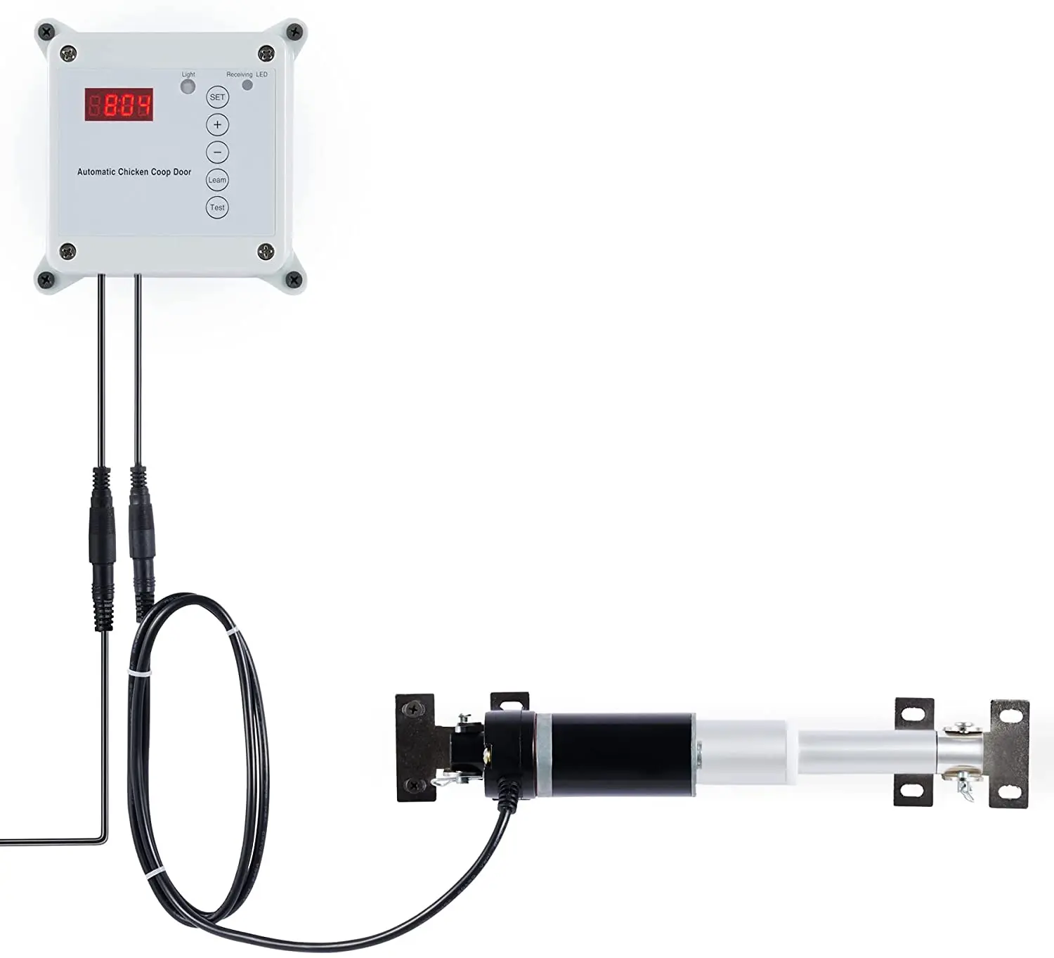 timing + light sense two in one automatic chicken coop opener door