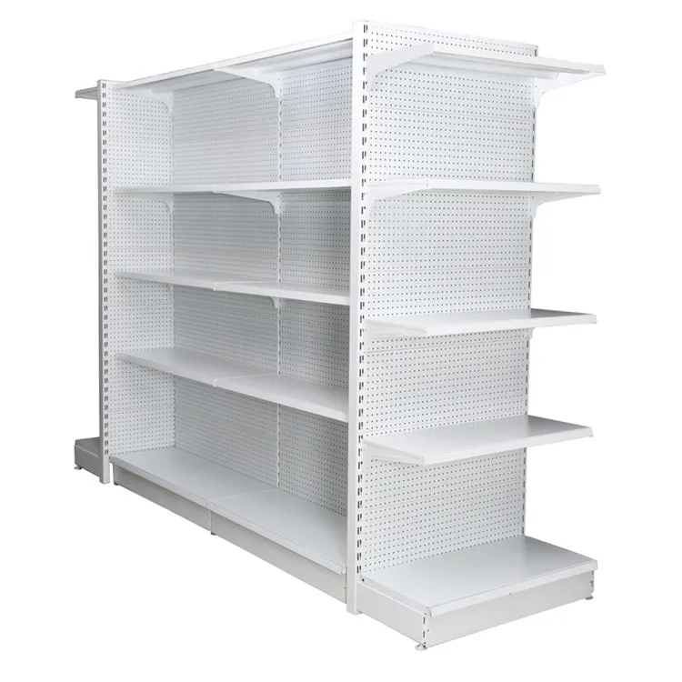 Стеллаж для суперкосметических магазинов двухсторонний супермаркетов черные полки гондолы по заводской цене