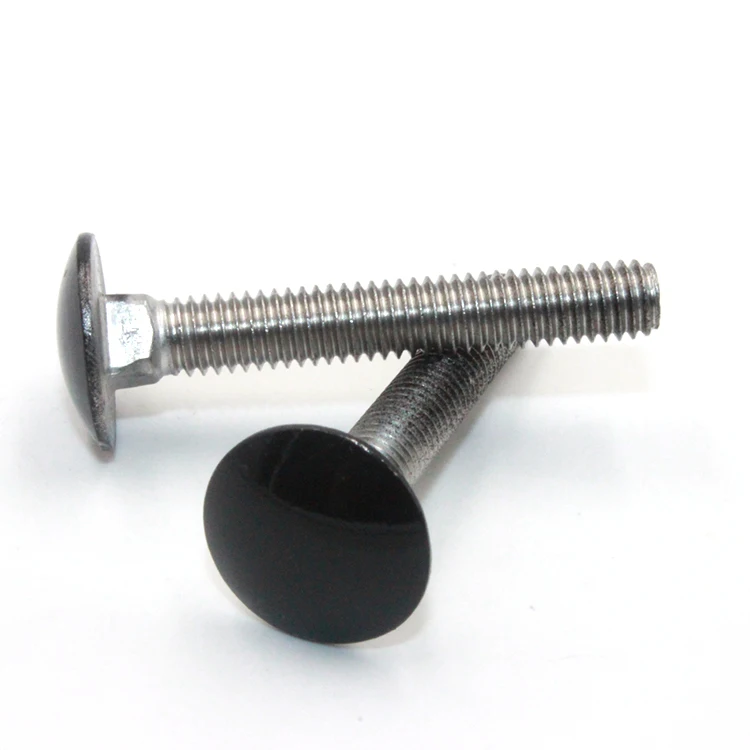 DIN 603 Galvanized Lock Bolts And Nuts Stainless Steel SS304 Black Mushroom Head Square Neck Bolts