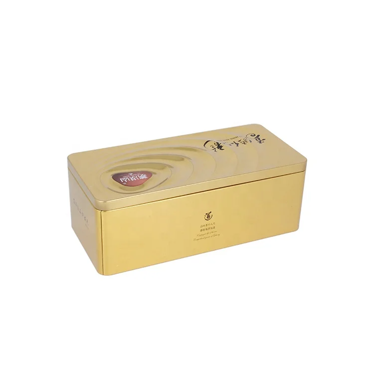 Food grade material tea storage custom wholesale tea tin box with double lid for 500g
