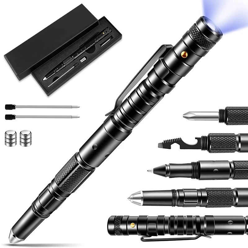 Outdoor Survival Pen Factory Direct Sales Tactical Pen With Flashlight With Aluminum Surface