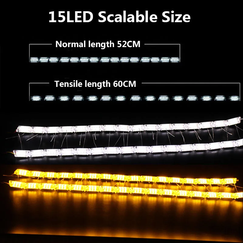 EURS hot sell double color crystal water lamp flexible led daytime running light