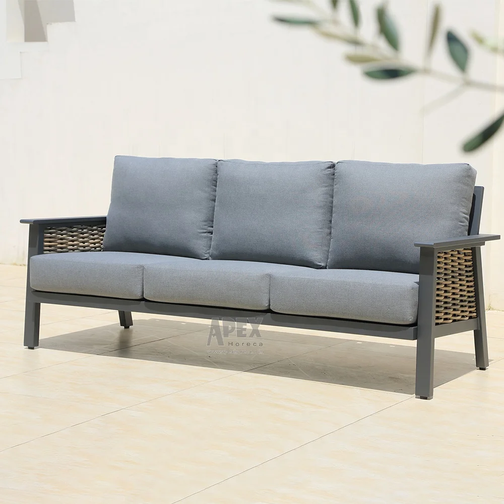 Garden Furniture Premium foam fill the cushion Hand weaving with synthetic rattan Waterproof Fabric Sofa Set